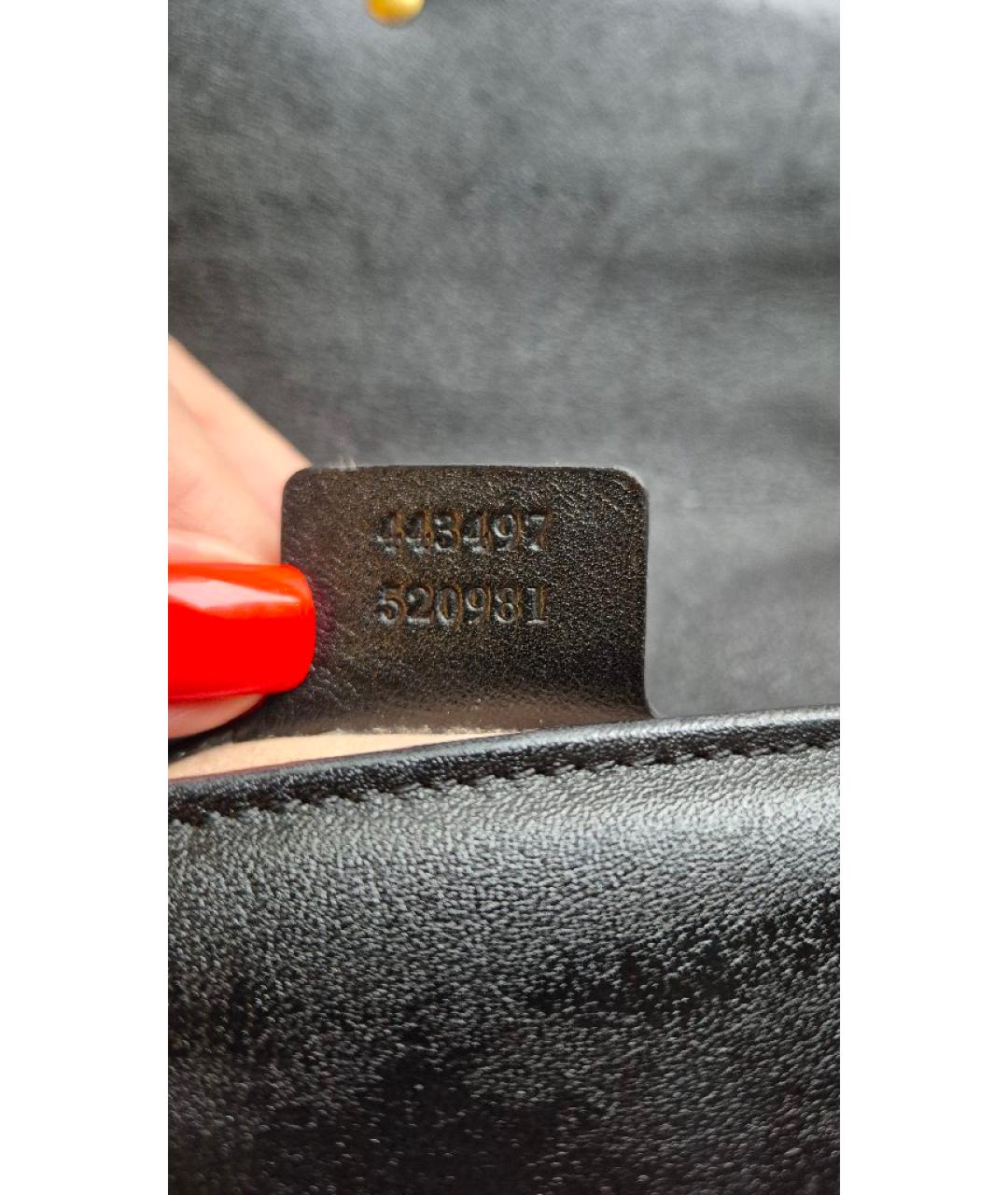 GUCCI Черная кожаная сумка через плечо, фото 6
