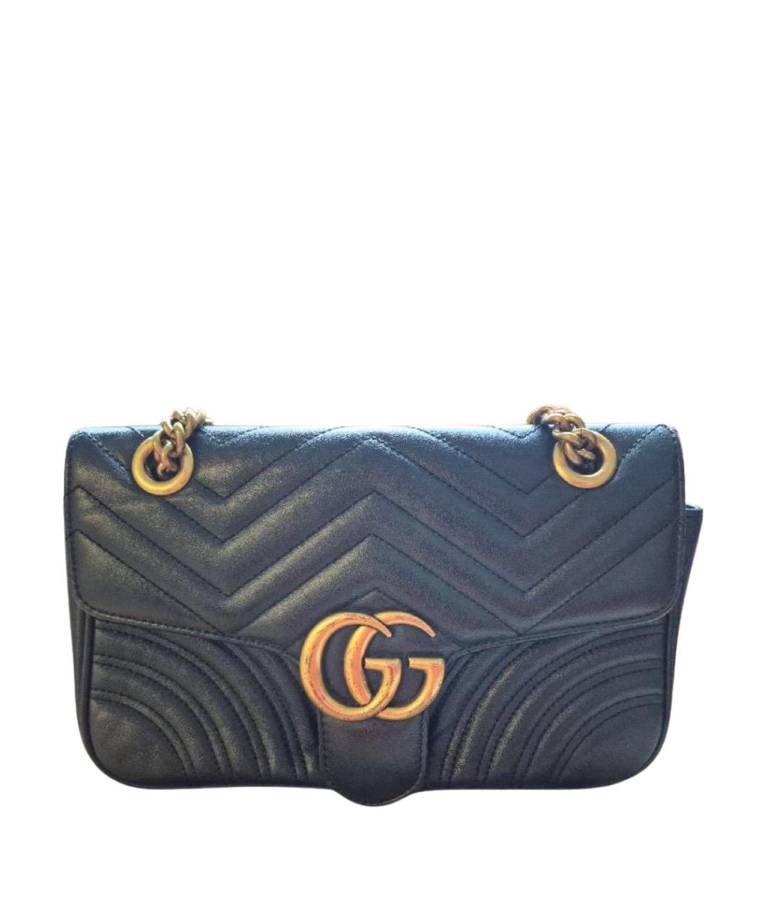 GUCCI Черная кожаная сумка через плечо, фото 1