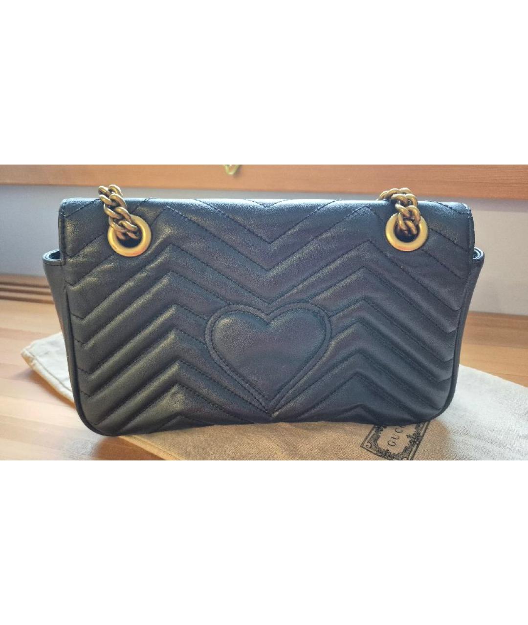 GUCCI Черная кожаная сумка через плечо, фото 2