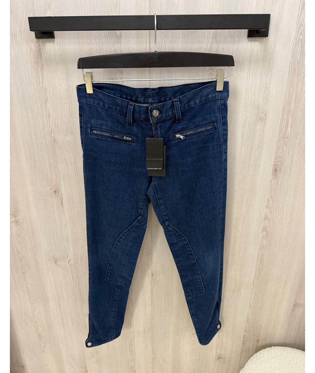 RALPH LAUREN Темно-синие хлопковые джинсы слим, фото 5