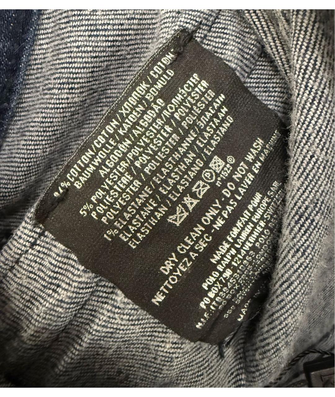 RALPH LAUREN Темно-синие хлопковые джинсы слим, фото 4