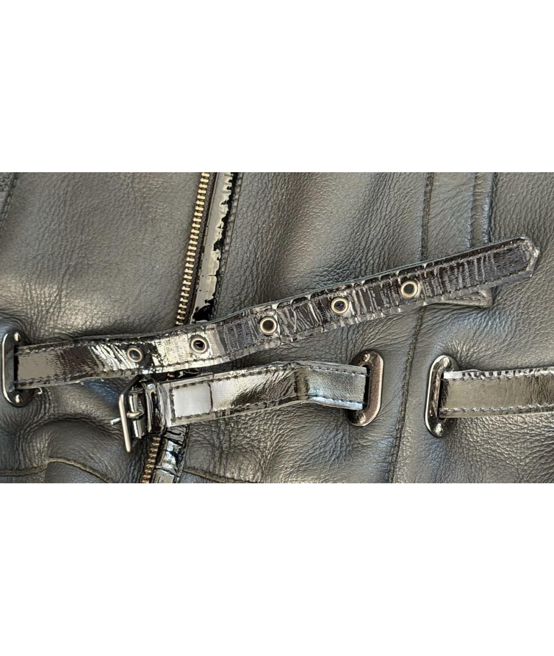 BURBERRY Черная кожаная дубленка, фото 7