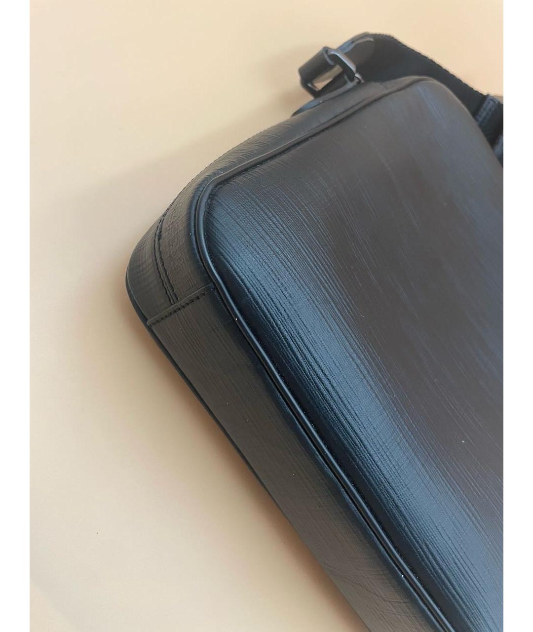 ERMENEGILDO ZEGNA XXX Черная кожаная сумка на плечо, фото 3