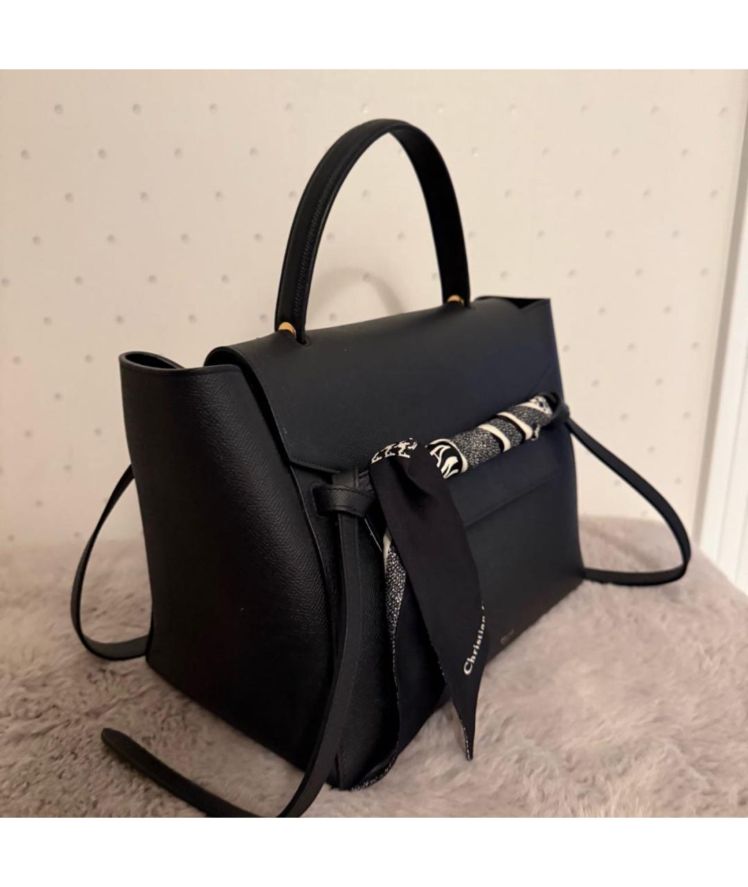 CELINE Черная кожаная сумка с короткими ручками, фото 2