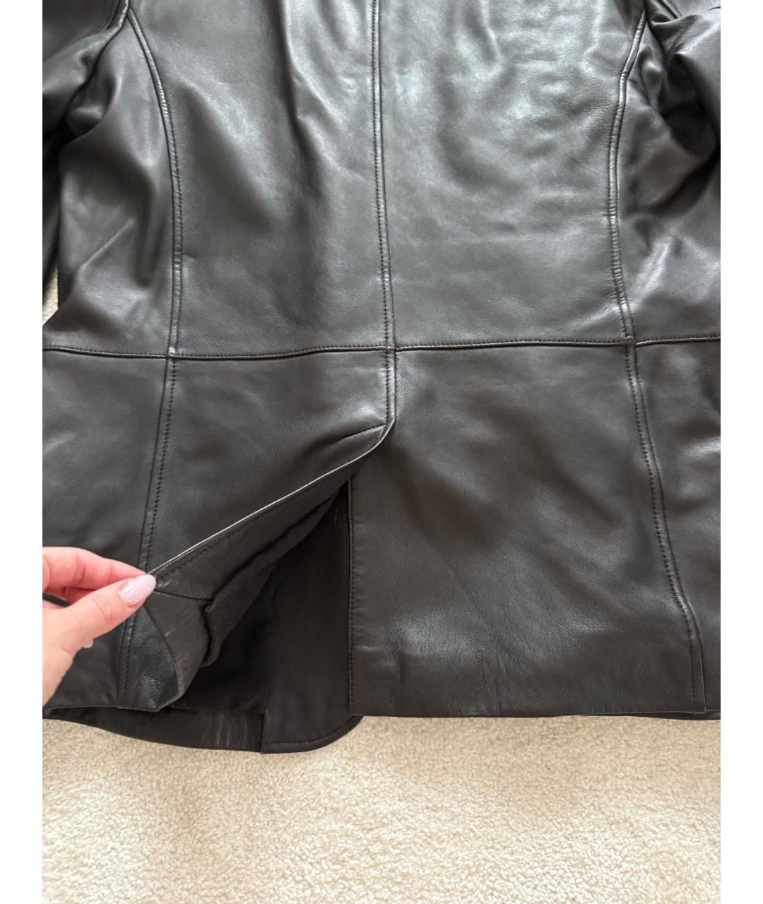 VERSACE COLLECTION Коричневая кожаная куртка, фото 8