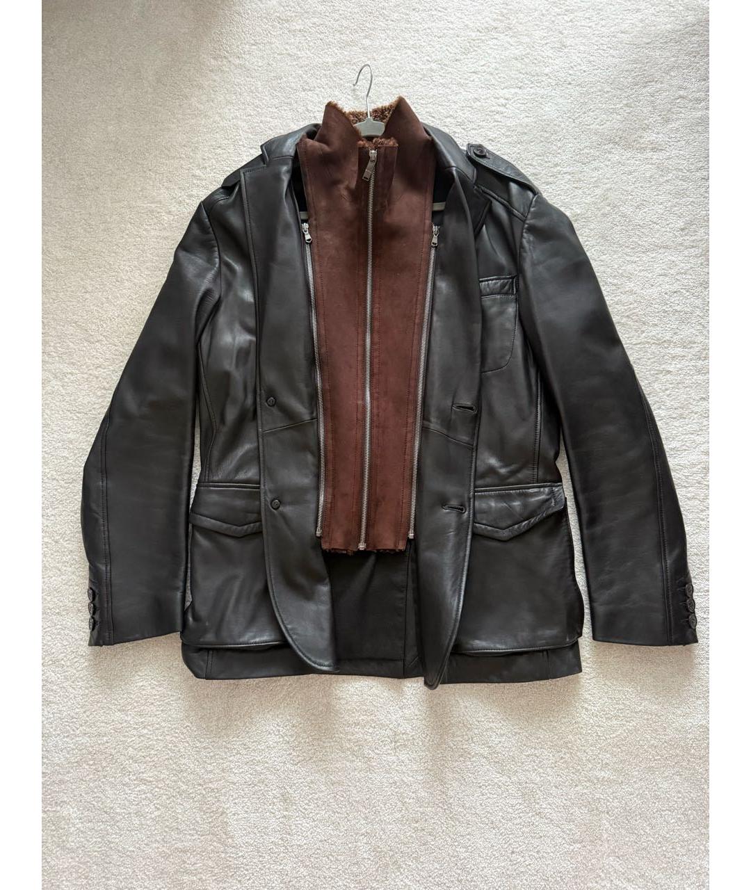 VERSACE COLLECTION Коричневая кожаная куртка, фото 2