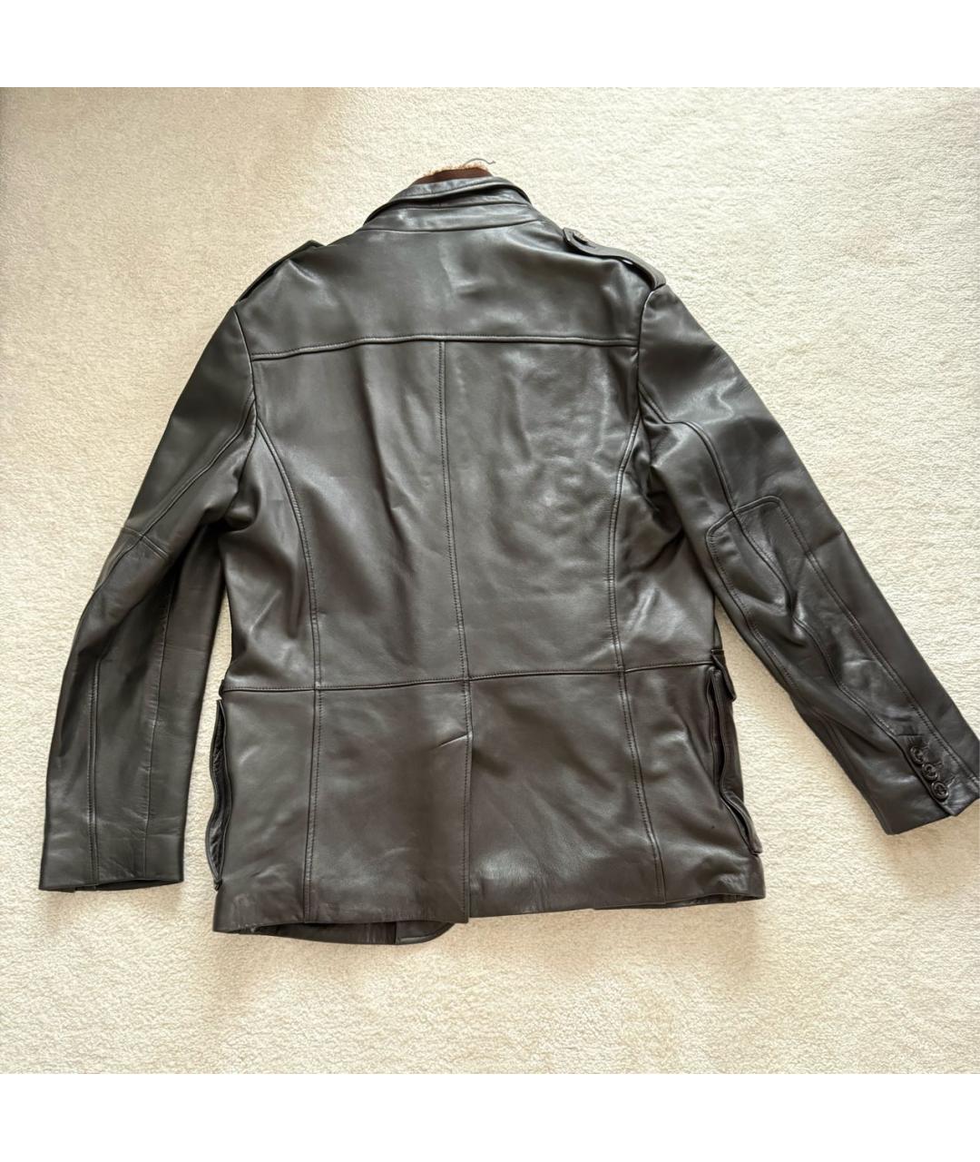 VERSACE COLLECTION Коричневая кожаная куртка, фото 6