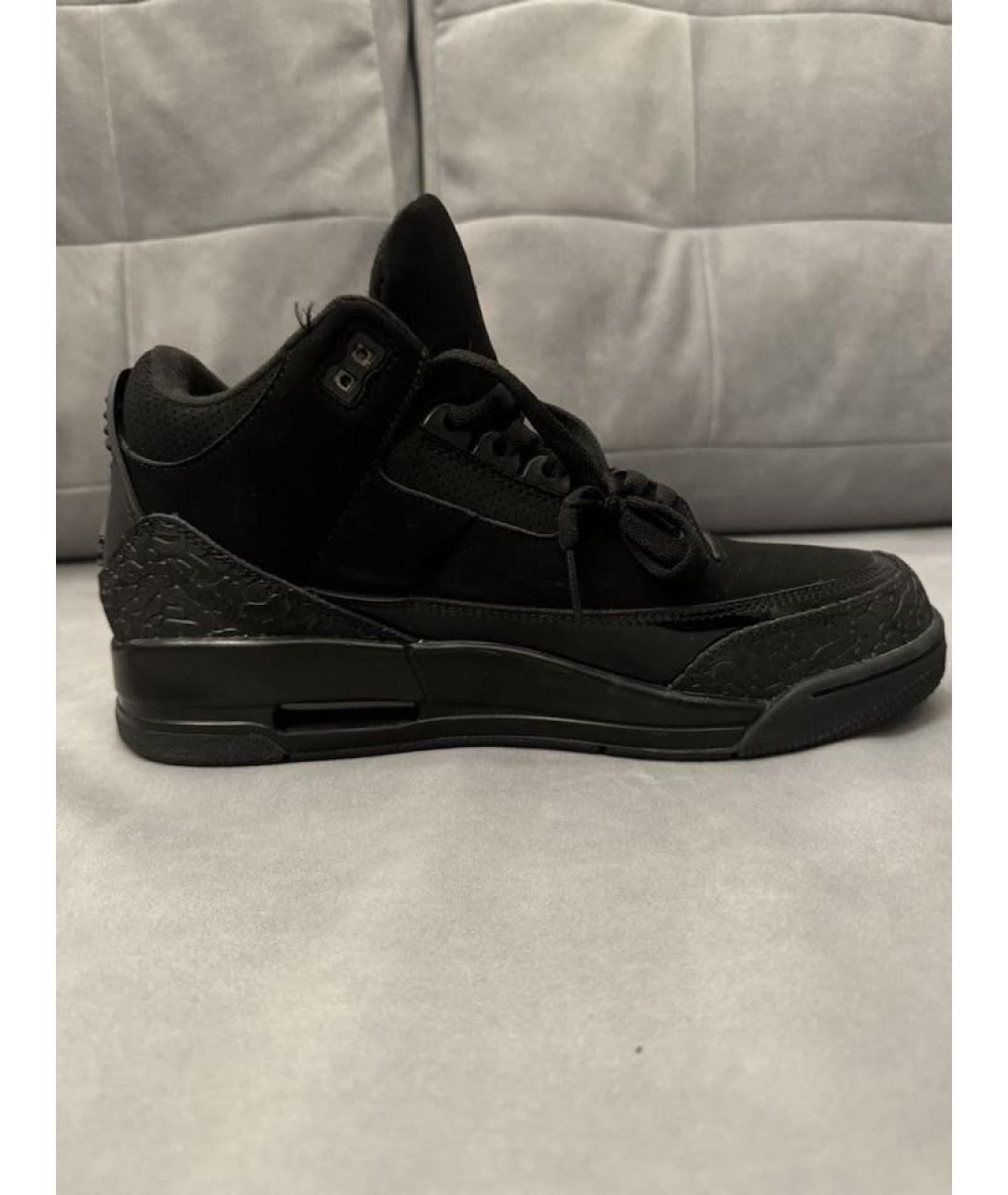 JORDAN Черные кожаные низкие кроссовки / кеды, фото 5