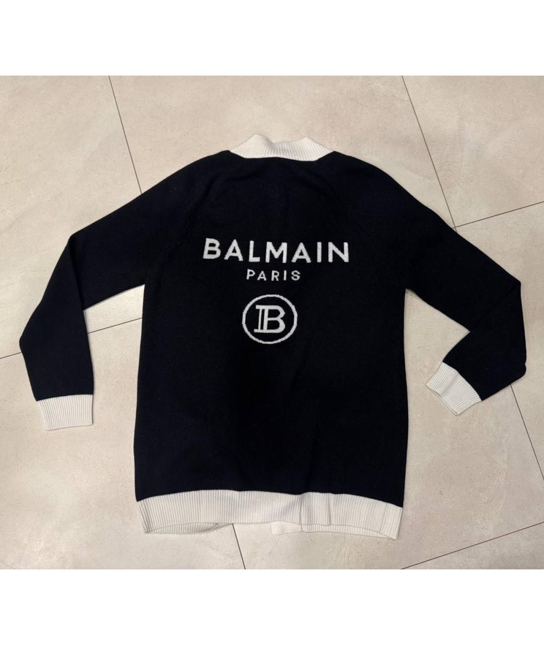 BALMAIN Черный шерстяной кардиган, фото 2