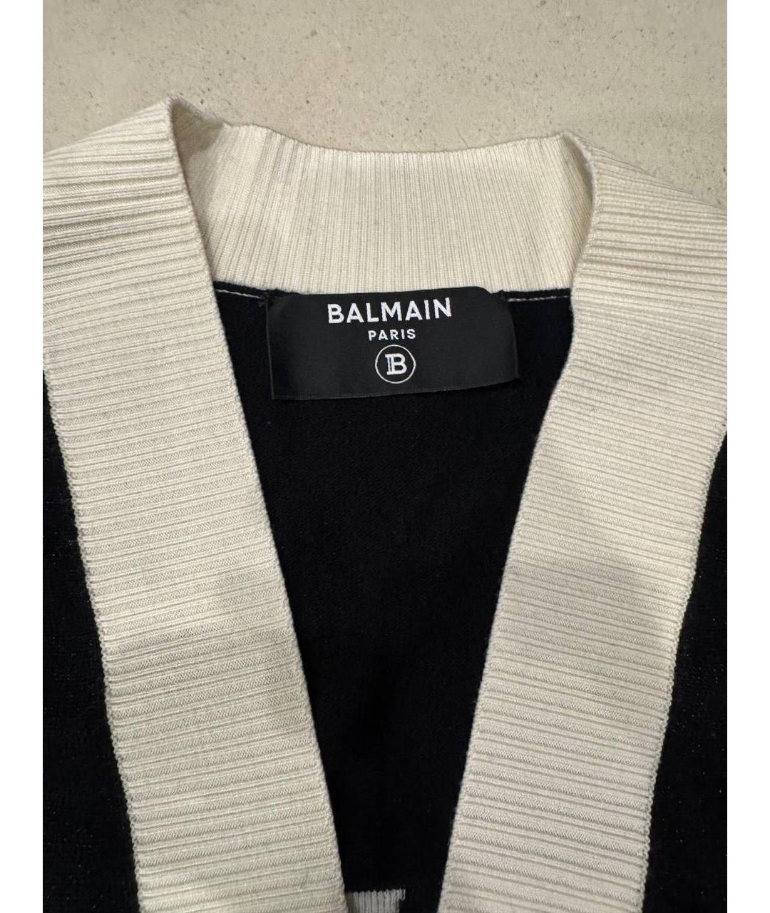 BALMAIN Черный шерстяной кардиган, фото 3
