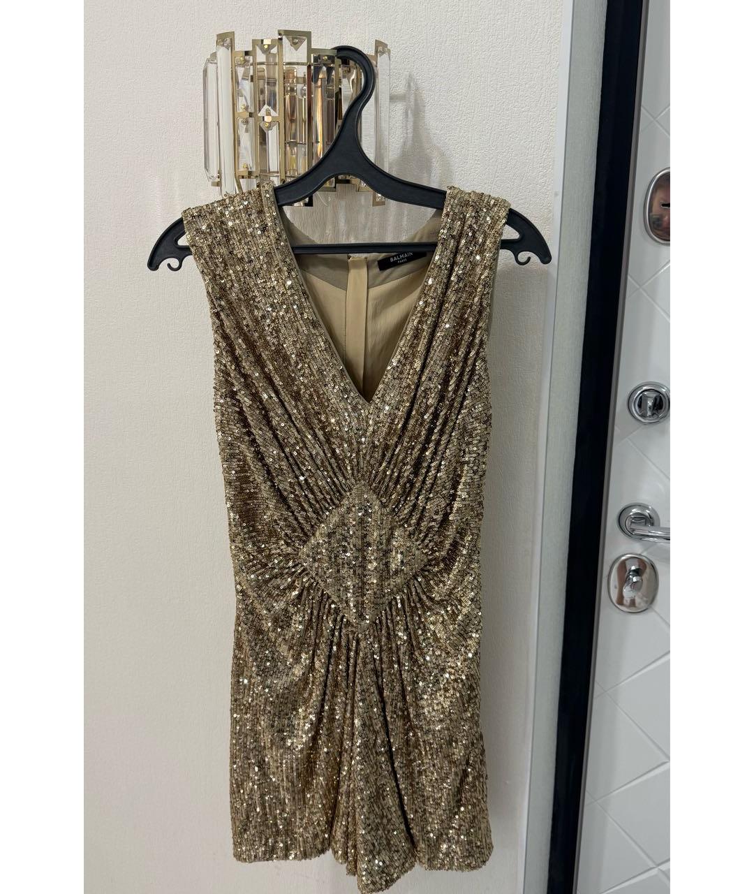 BALMAIN Золотое платье, фото 5