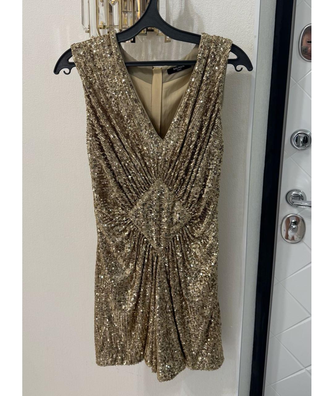 BALMAIN Золотое платье, фото 3