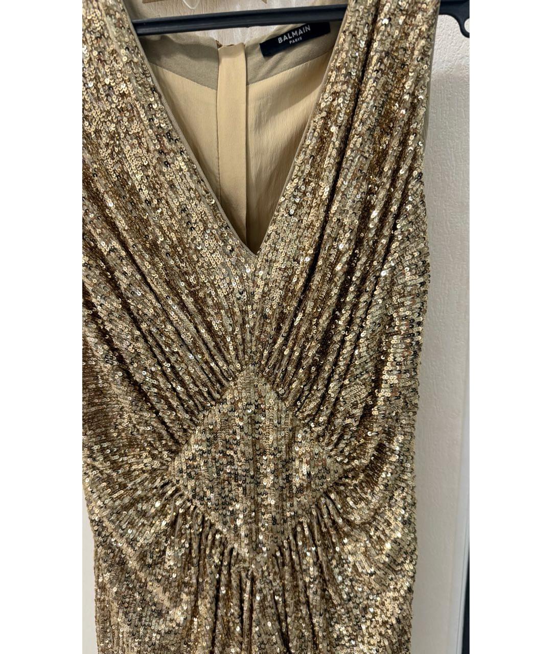 BALMAIN Золотое платье, фото 4