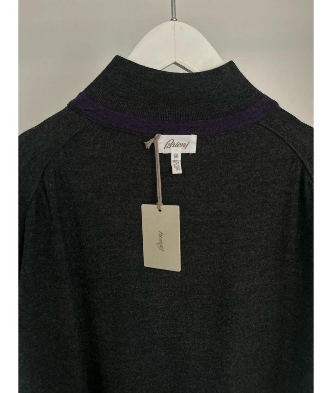 BRIONI Антрацитовый шерстяной джемпер / свитер, фото 3