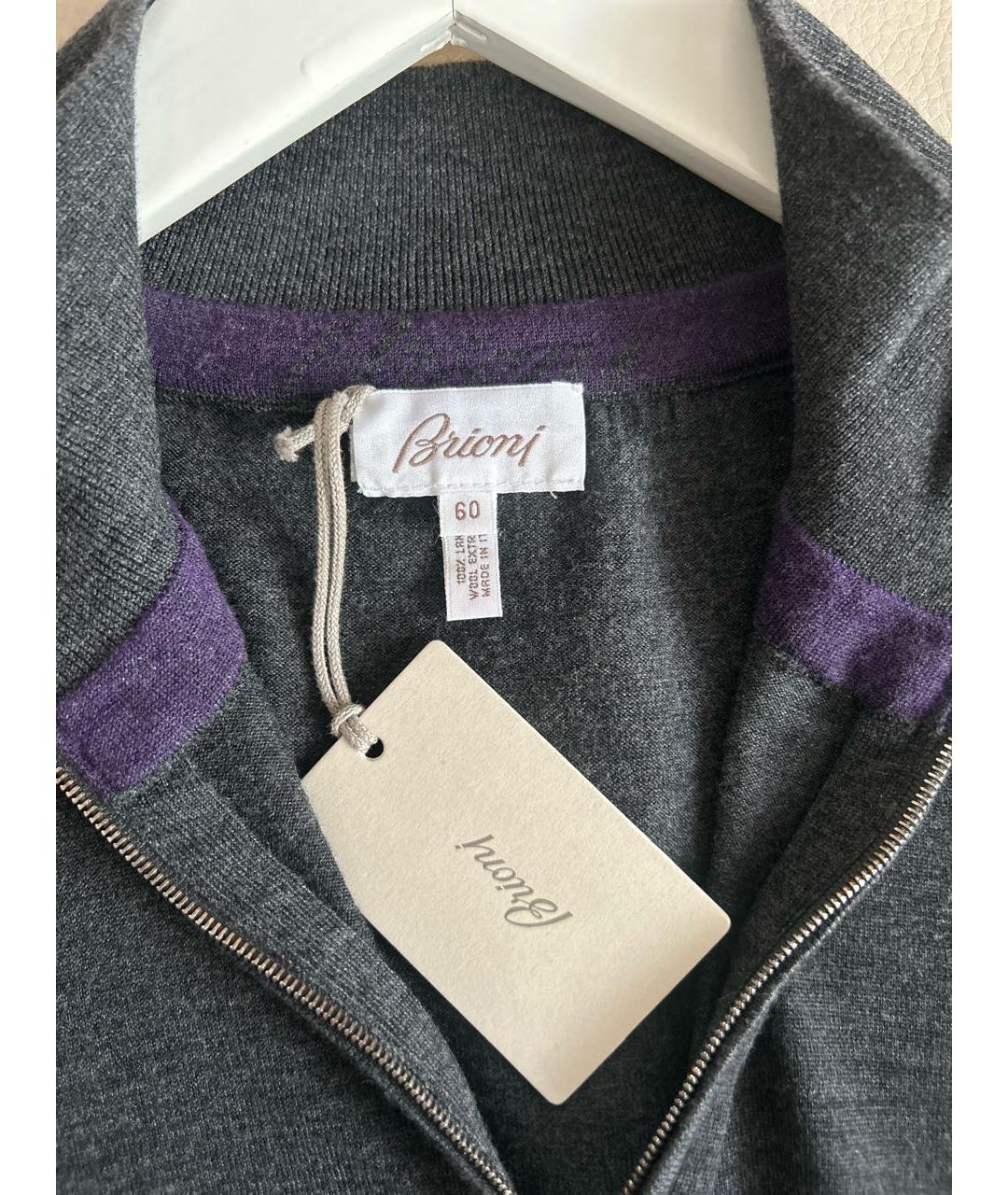 BRIONI Антрацитовый шерстяной джемпер / свитер, фото 6