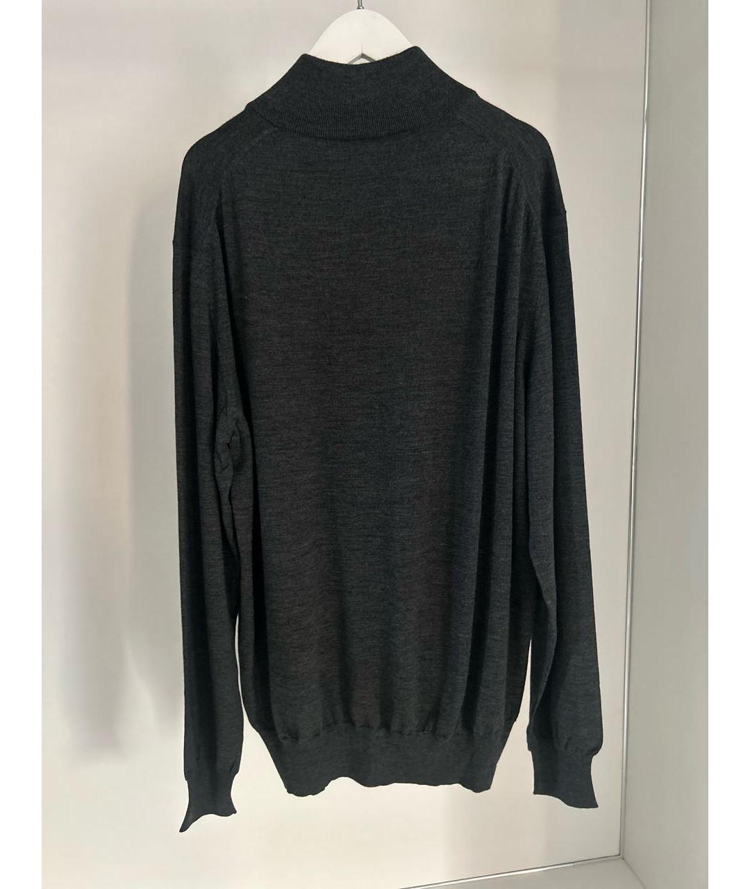 BRIONI Антрацитовый шерстяной джемпер / свитер, фото 2