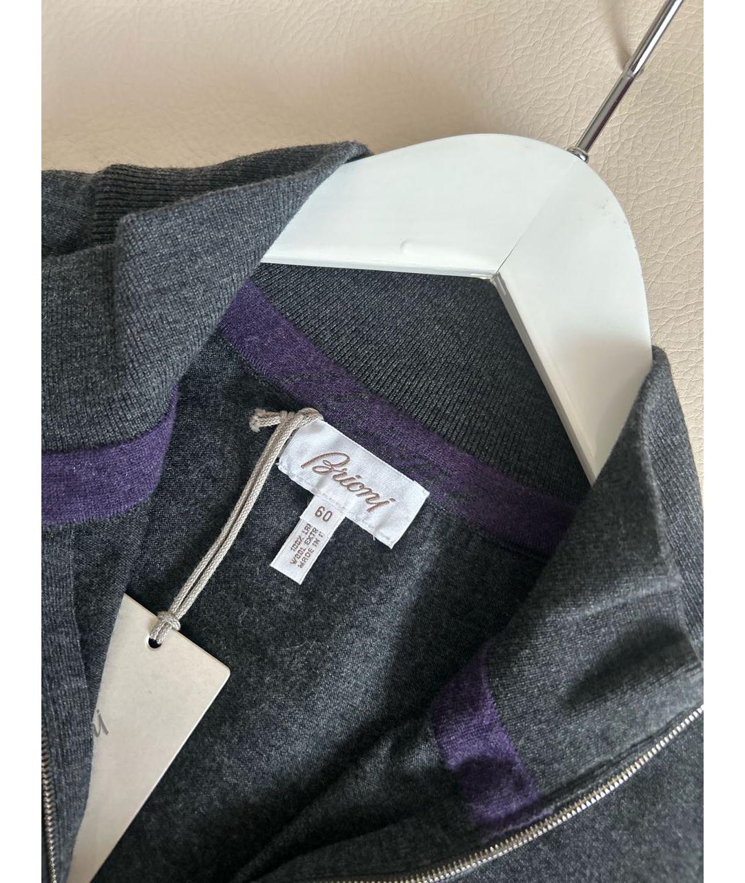 BRIONI Антрацитовый шерстяной джемпер / свитер, фото 5