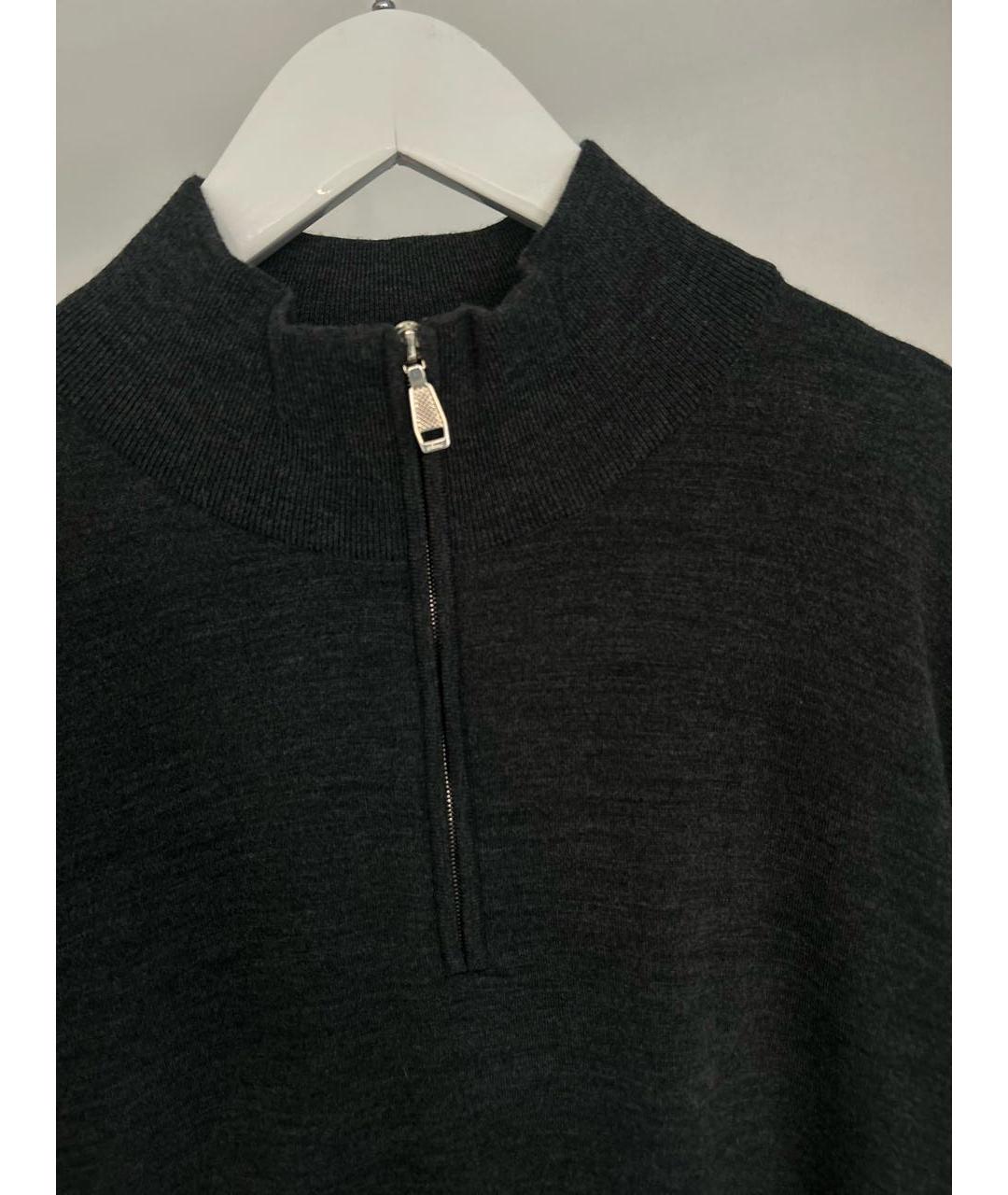 BRIONI Антрацитовый шерстяной джемпер / свитер, фото 4
