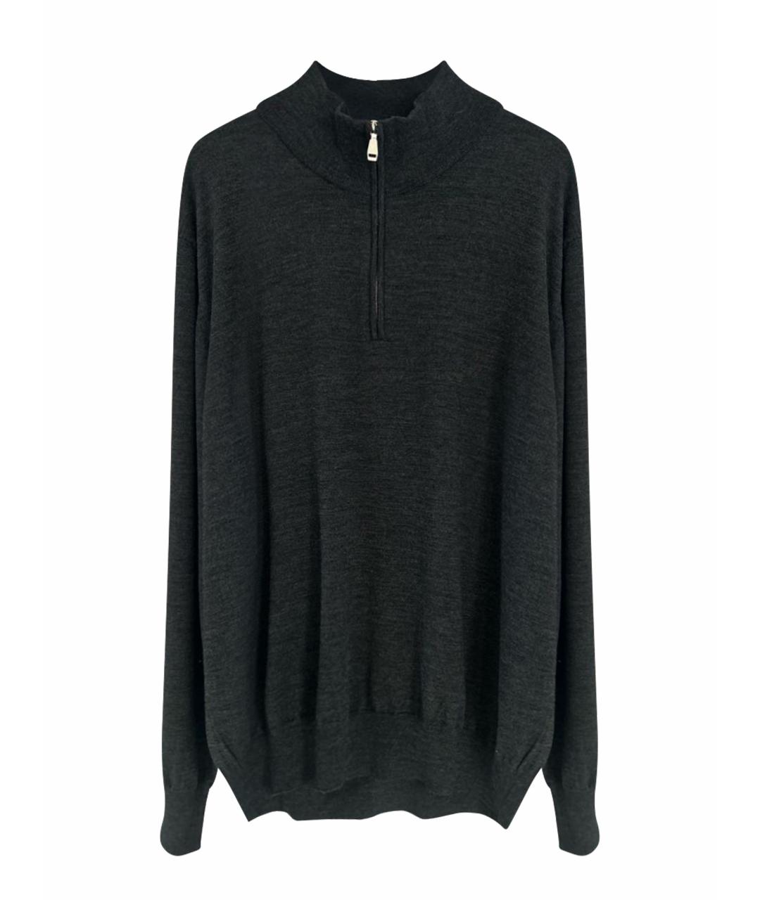 BRIONI Антрацитовый шерстяной джемпер / свитер, фото 1