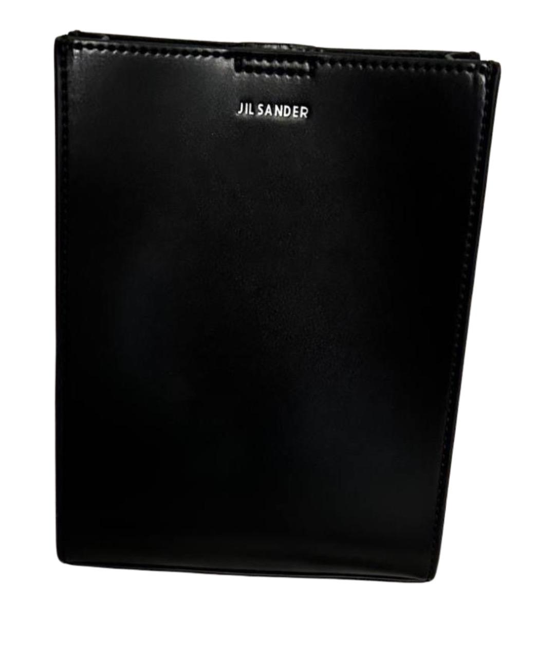 JIL SANDER Черная кожаная сумка через плечо, фото 1