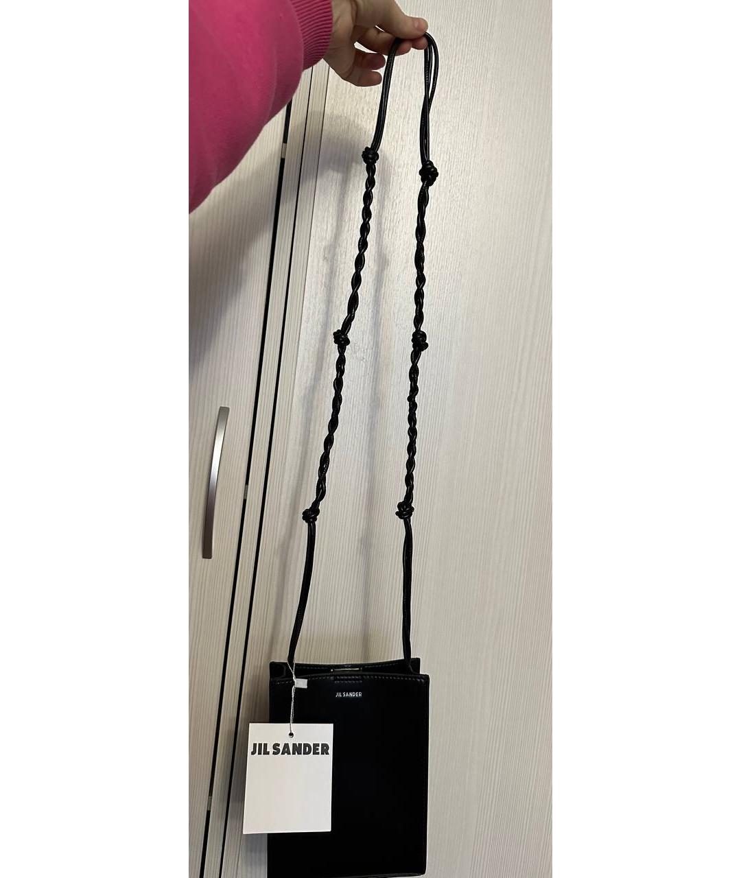JIL SANDER Черная кожаная сумка через плечо, фото 2