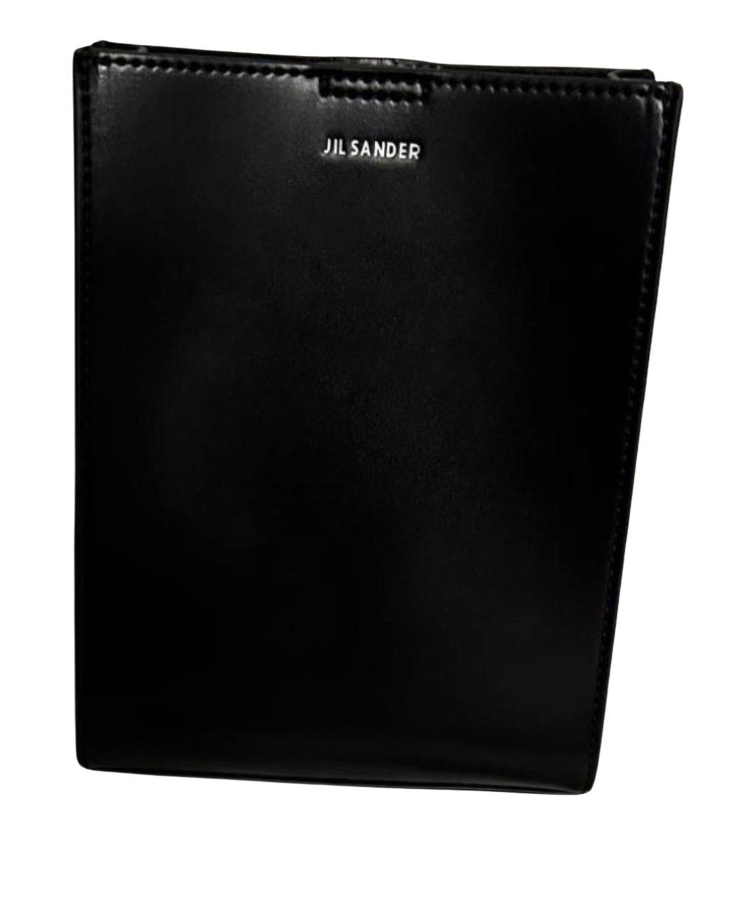JIL SANDER Черная кожаная сумка через плечо, фото 1