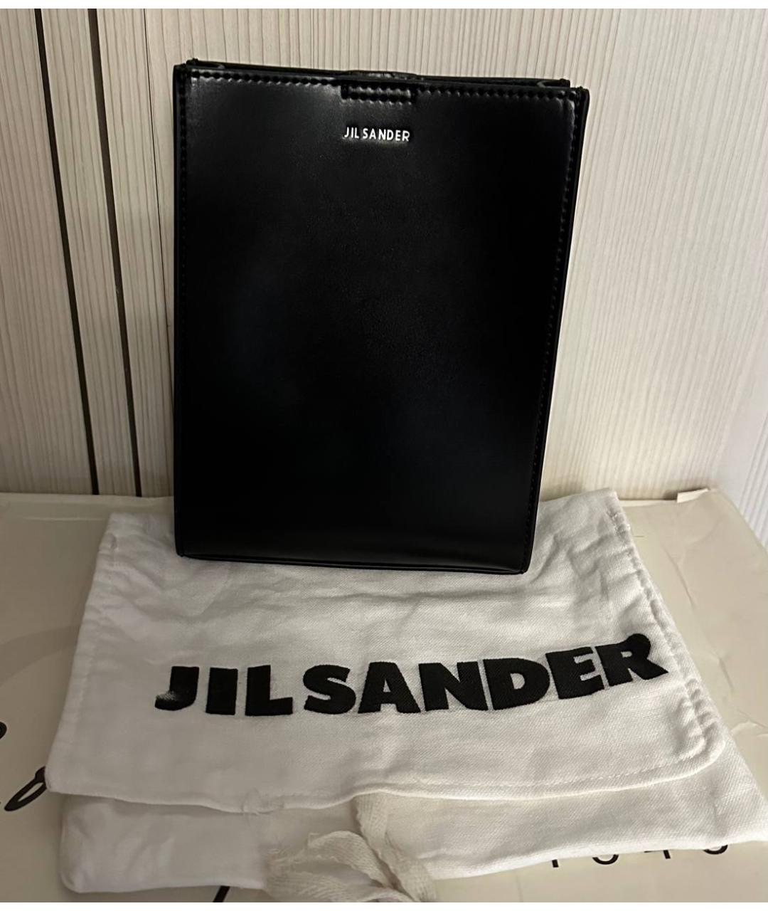 JIL SANDER Черная кожаная сумка через плечо, фото 5