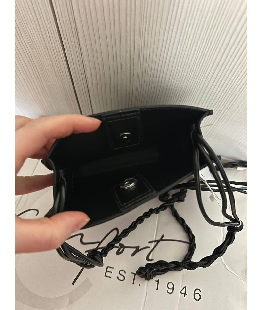 JIL SANDER Черная кожаная сумка через плечо, фото 4