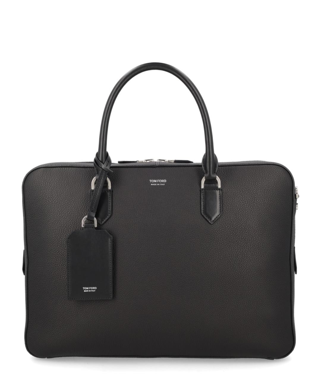 TOM FORD Черный кожаный портфель, фото 1