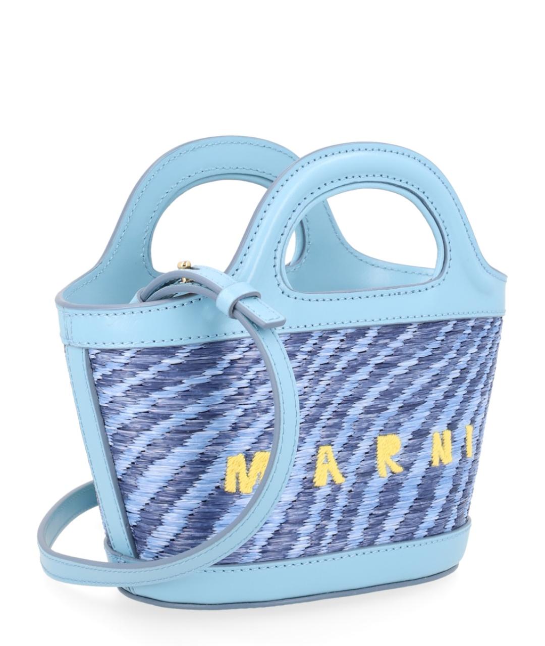 MARNI Голубая синтетическая сумка тоут, фото 3