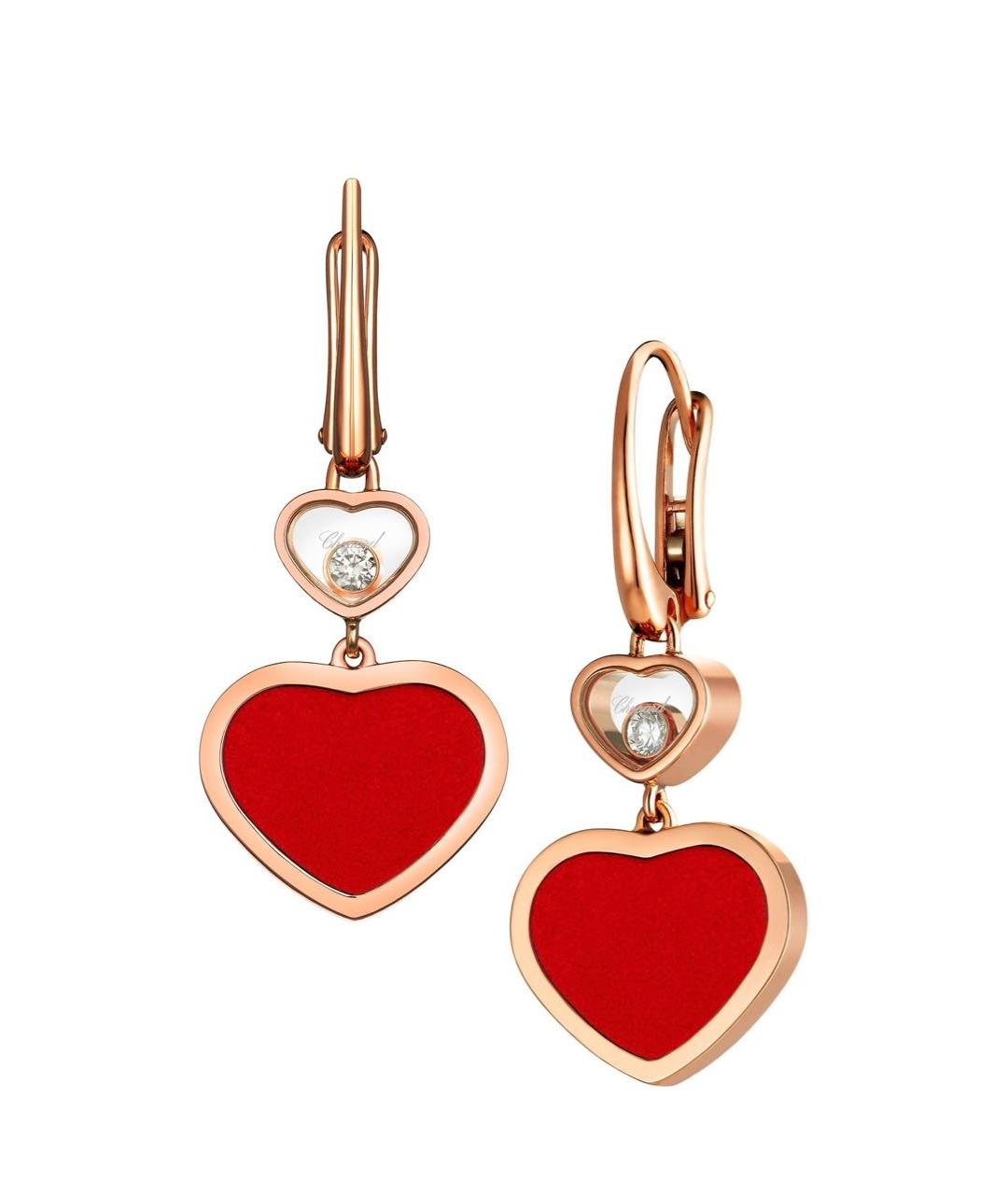 CHOPARD Красные серьги из розового золота, фото 1