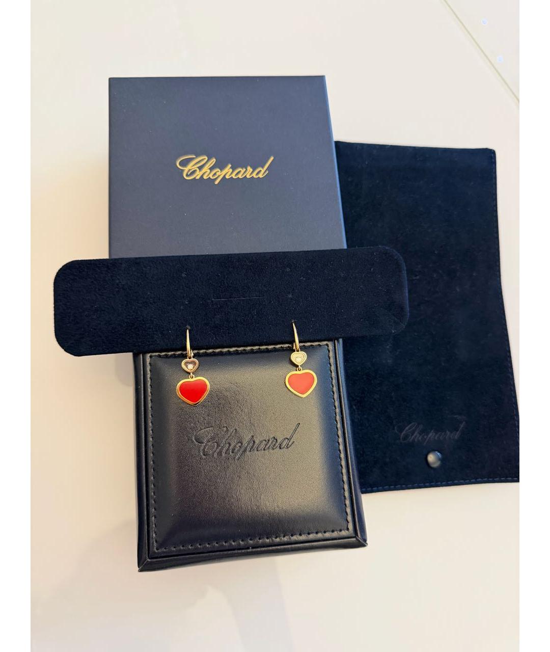 CHOPARD Красные серьги из розового золота, фото 4