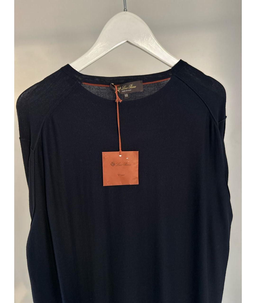 LORO PIANA Темно-синий шерстяной джемпер / свитер, фото 3