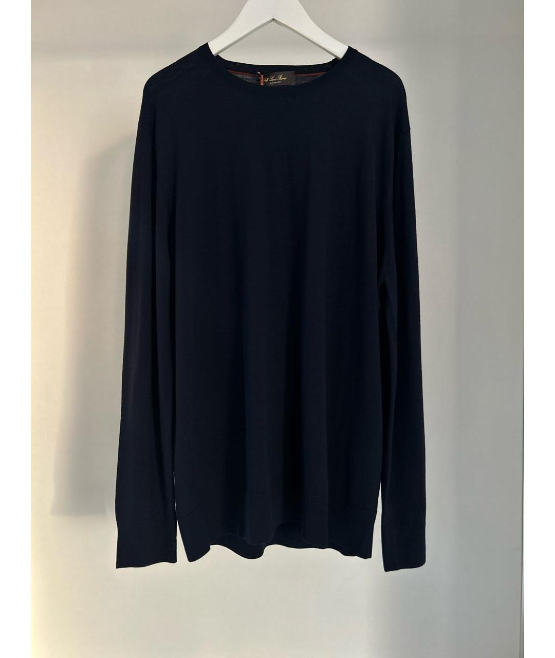 LORO PIANA Темно-синий шерстяной джемпер / свитер, фото 7