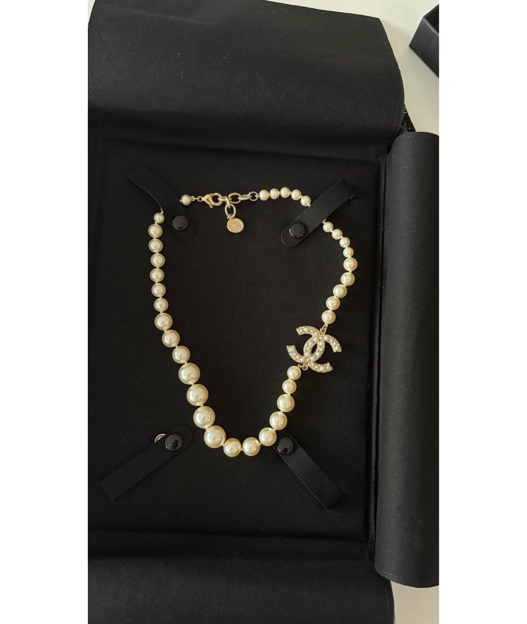 CHANEL Белое колье, фото 3