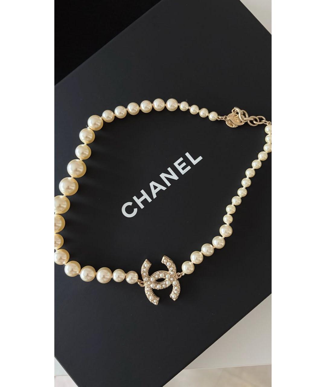 CHANEL Белое колье, фото 2