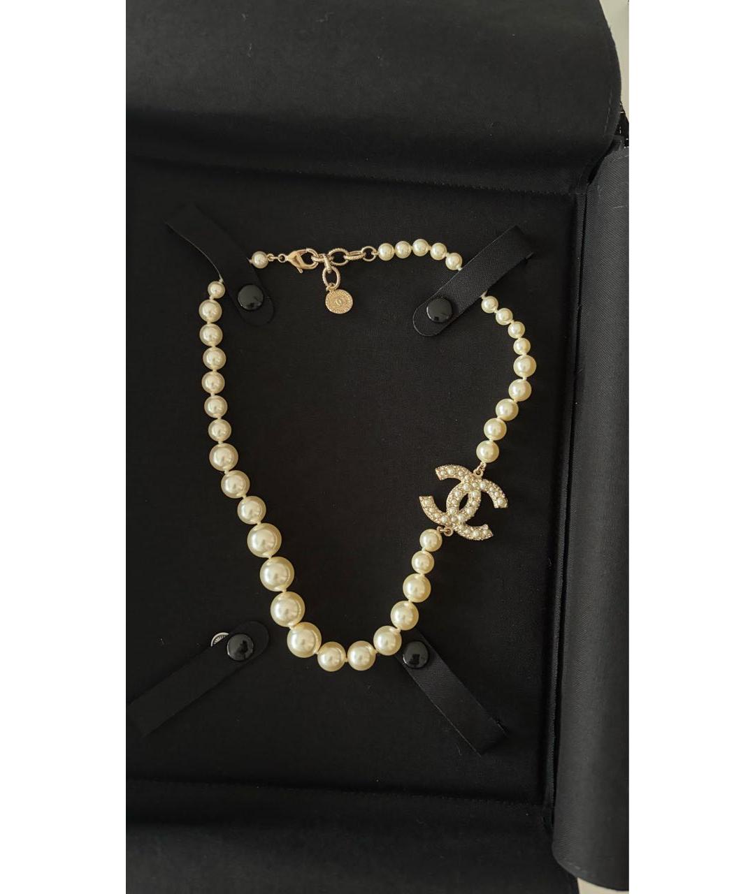 CHANEL Белое колье, фото 6