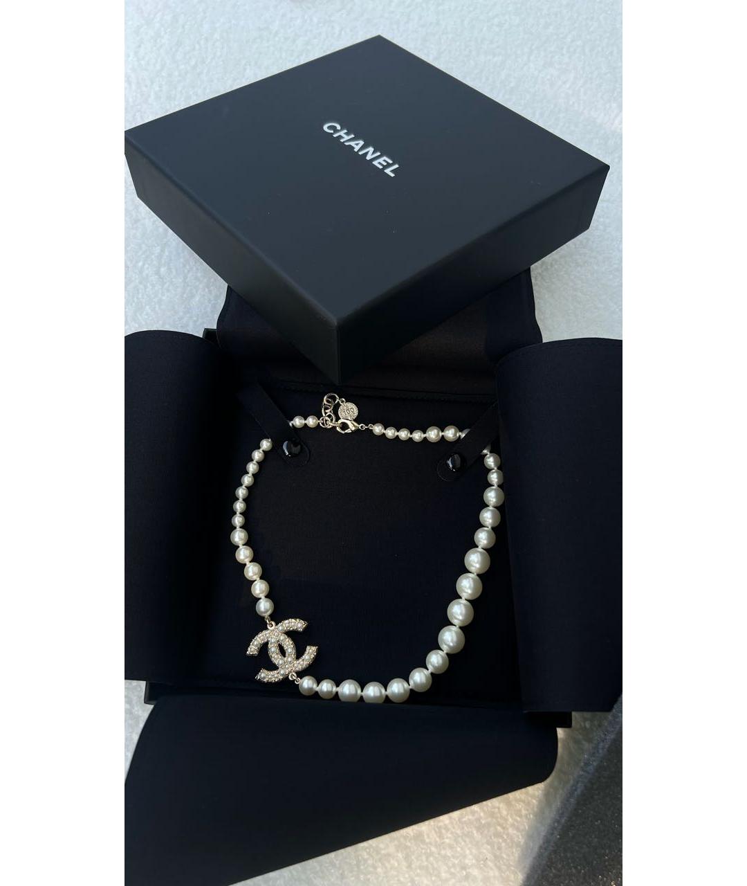 CHANEL Белое колье, фото 5