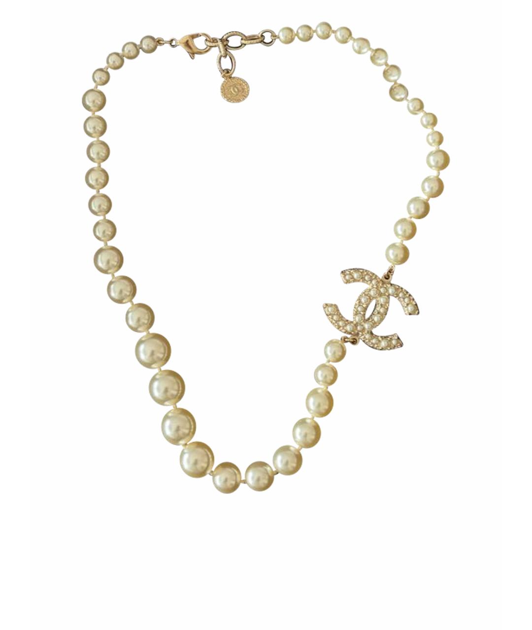CHANEL Белое колье, фото 1