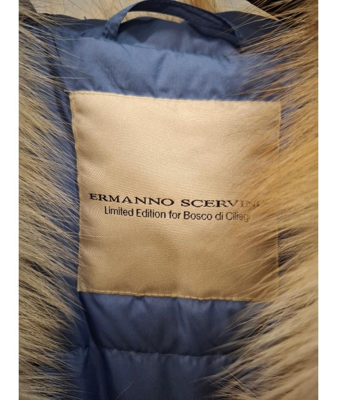 ERMANNO SCERVINO Голубая синтетическая парка, фото 3