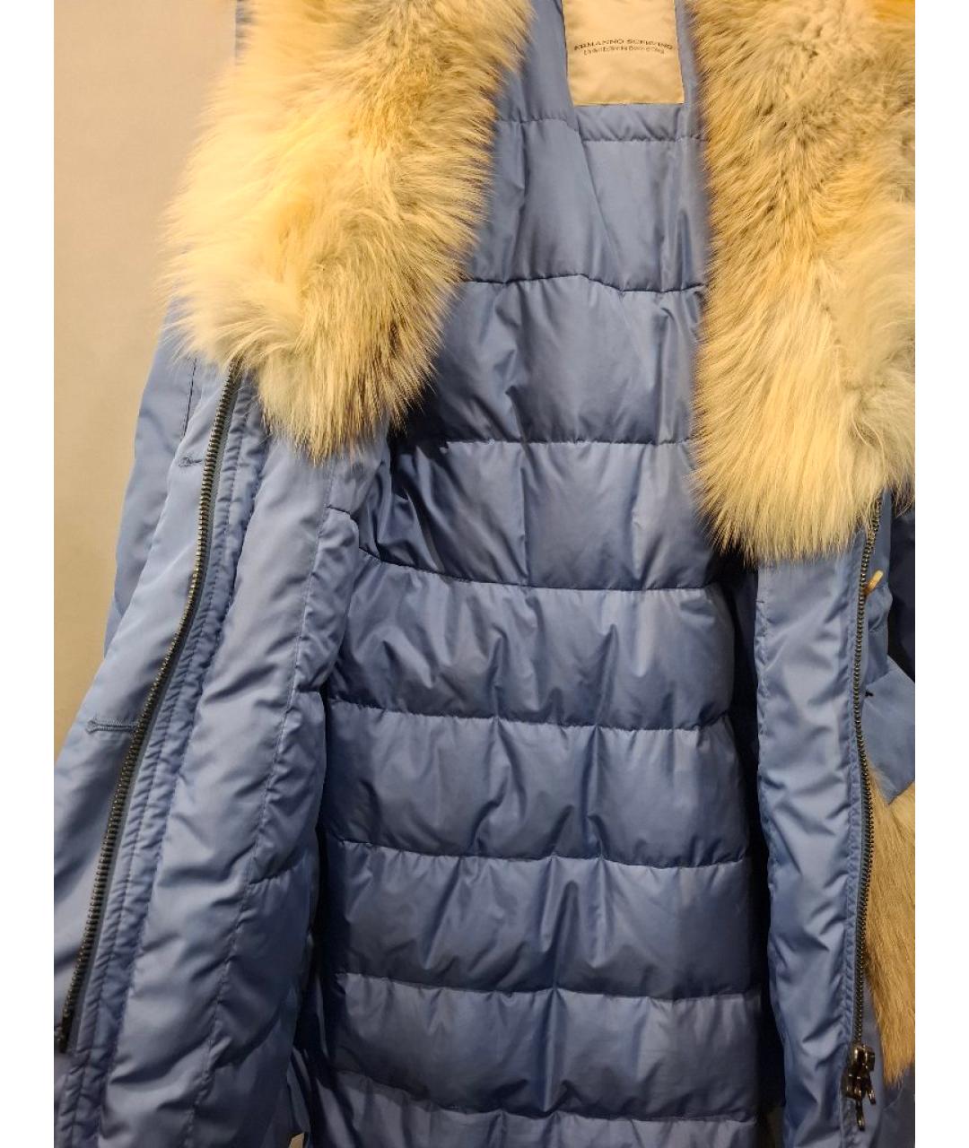 ERMANNO SCERVINO Голубая синтетическая парка, фото 8