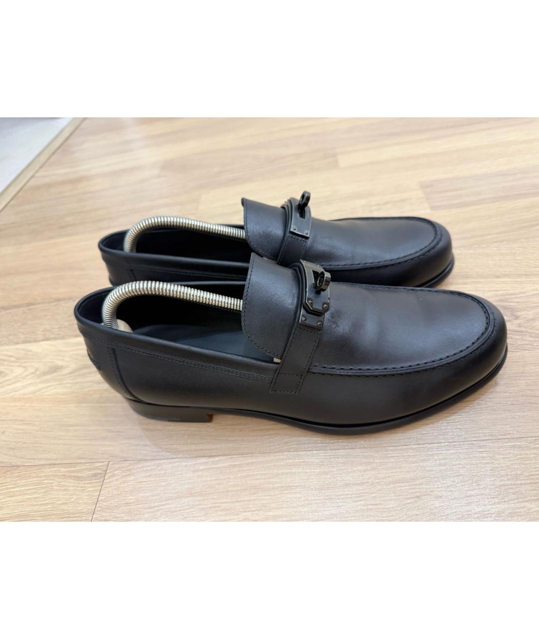 HERMES Черные кожаные лоферы, фото 7