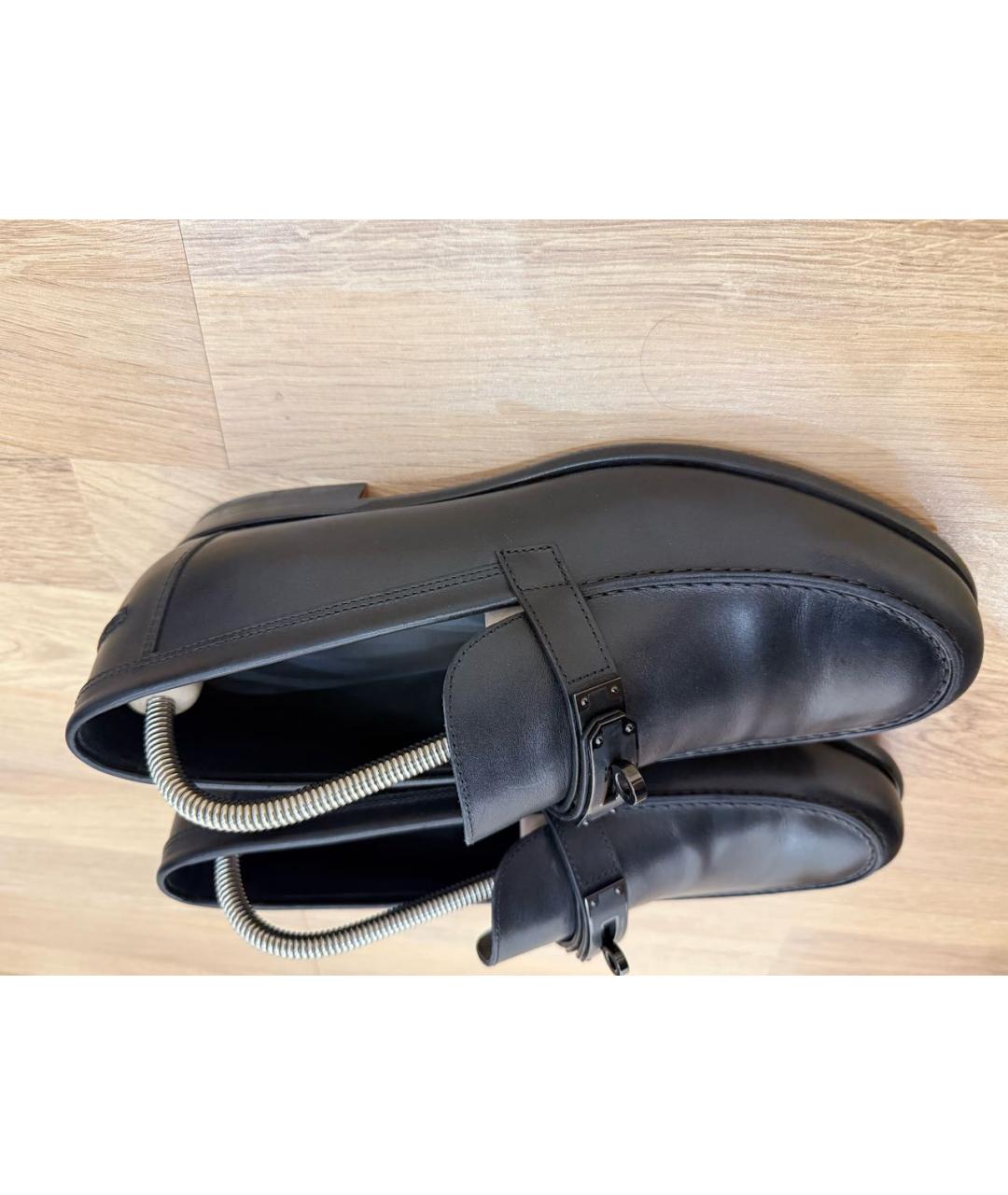 HERMES Черные кожаные лоферы, фото 4