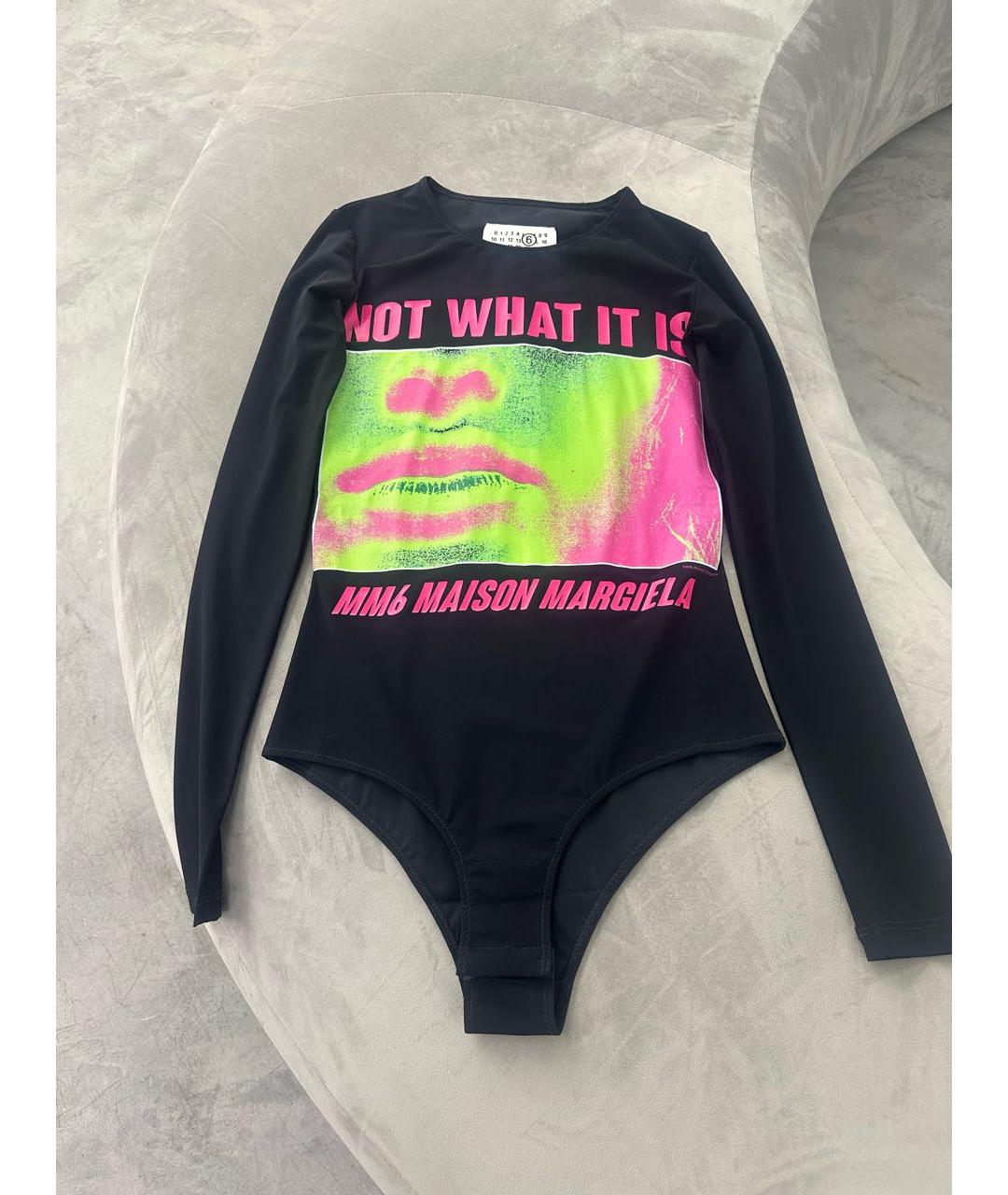 MM6 MAISON MARGIELA Черное полиамидовое боди, фото 2