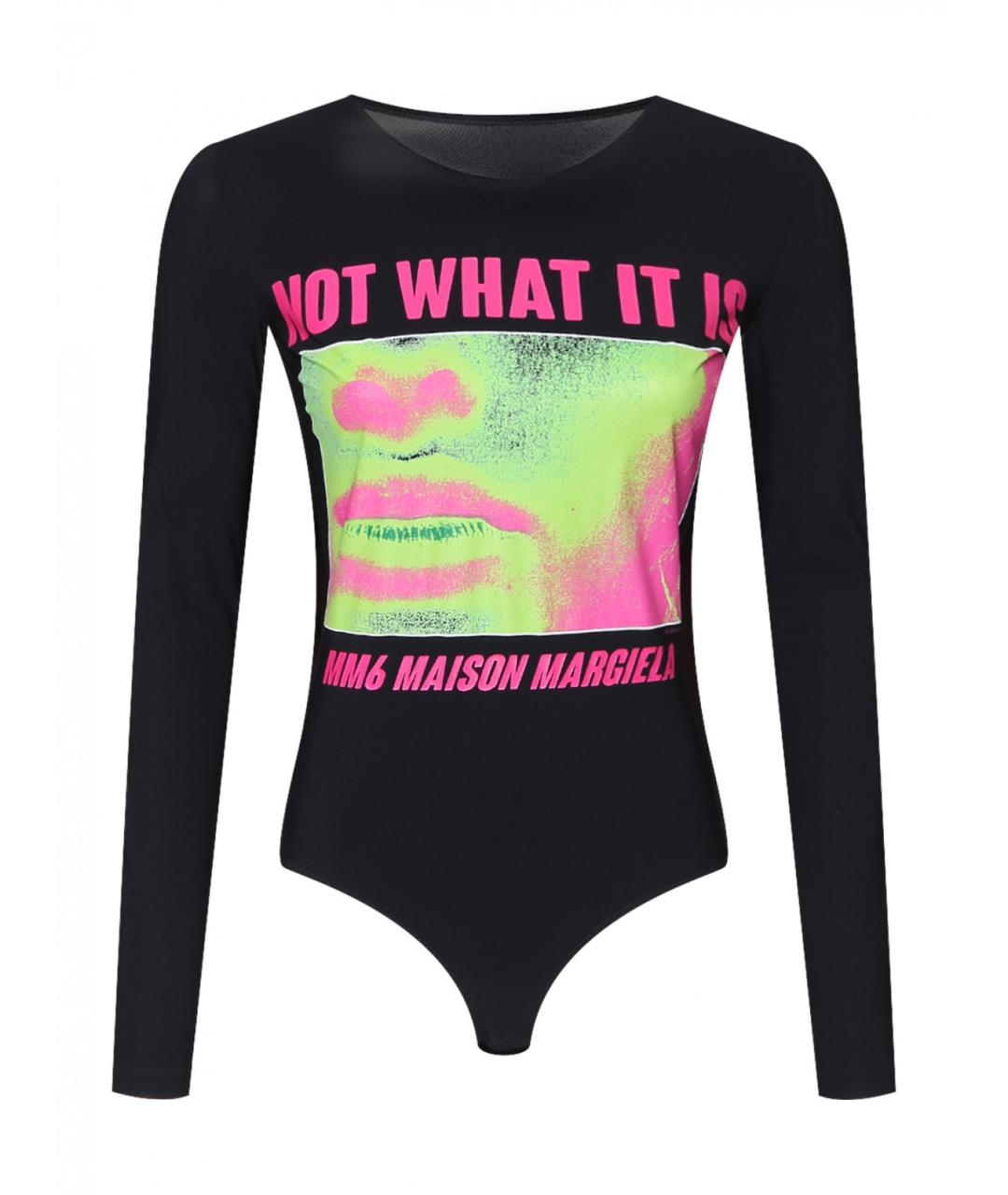 MM6 MAISON MARGIELA Черное полиамидовое боди, фото 1