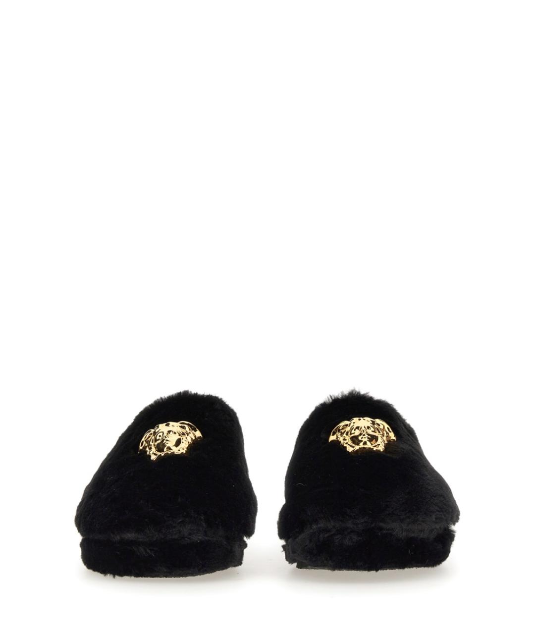 VERSACE Черные синтетические шлепанцы, фото 4