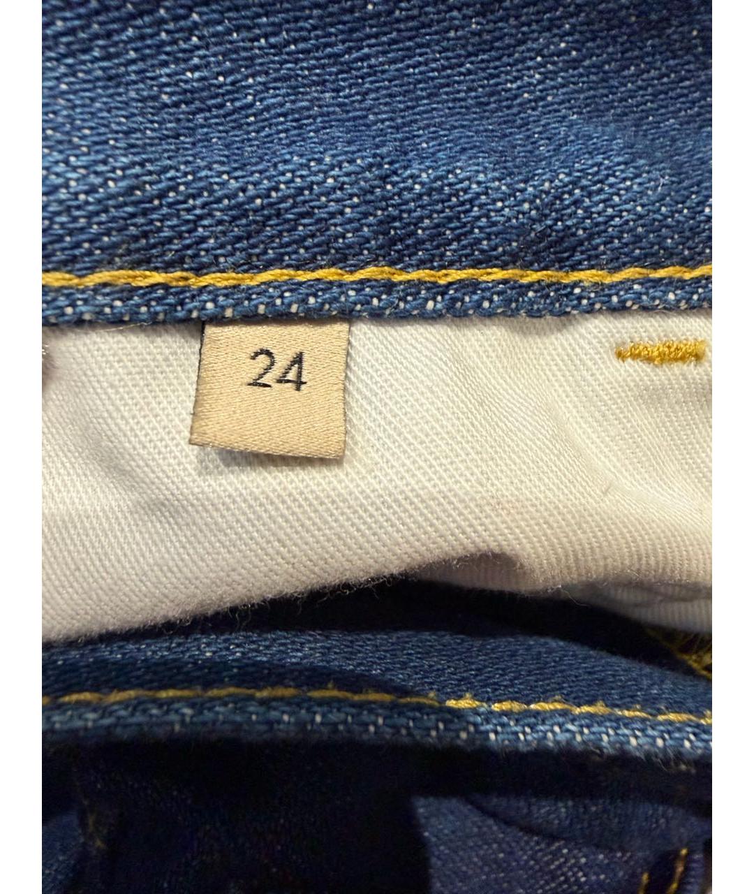 GUCCI Темно-синие хлопковые джинсы клеш, фото 7