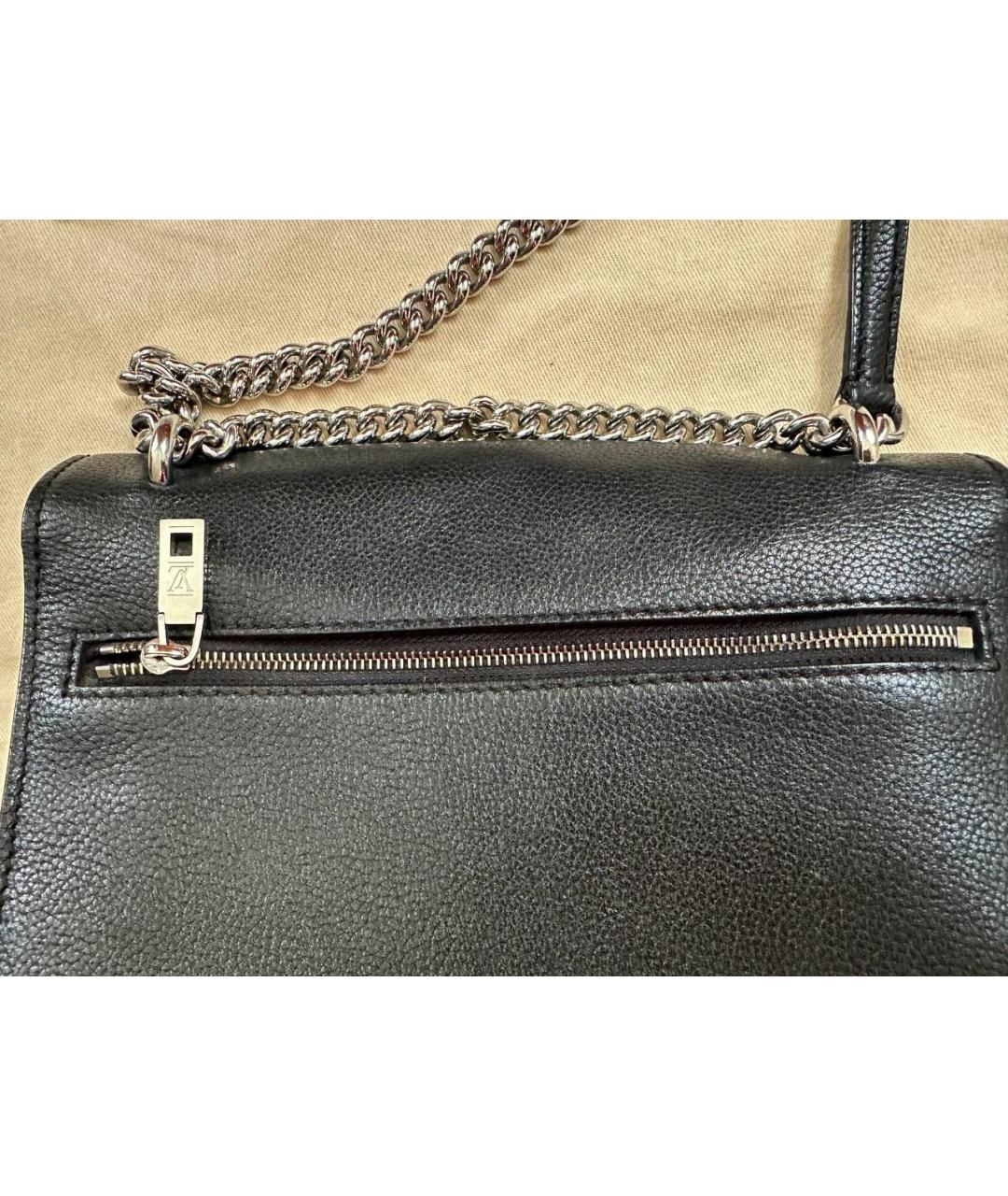 LOUIS VUITTON Черная кожаная сумка через плечо, фото 3