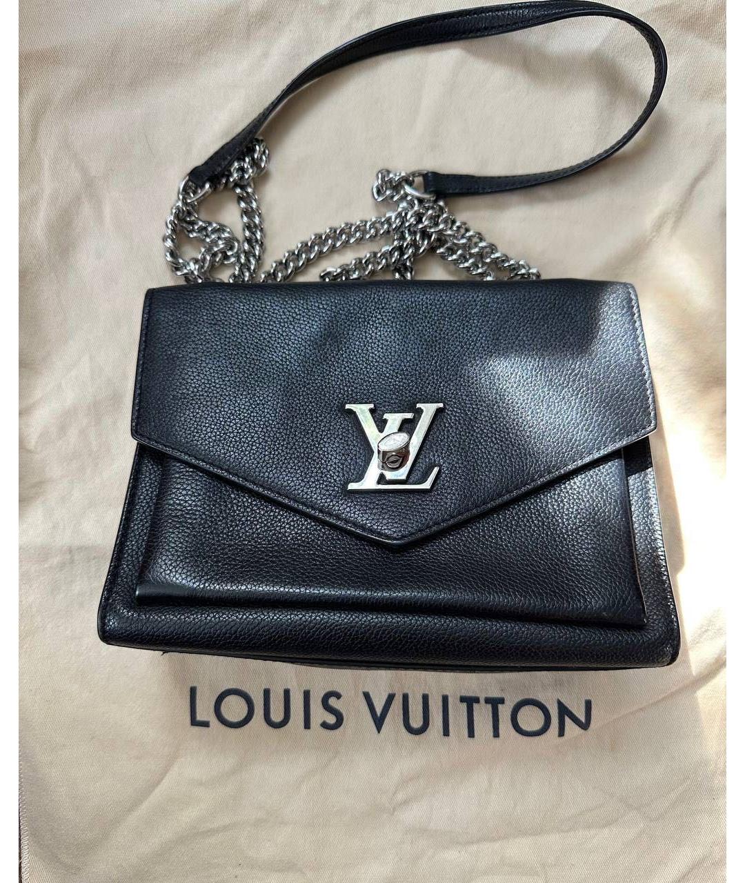 LOUIS VUITTON Черная кожаная сумка через плечо, фото 7