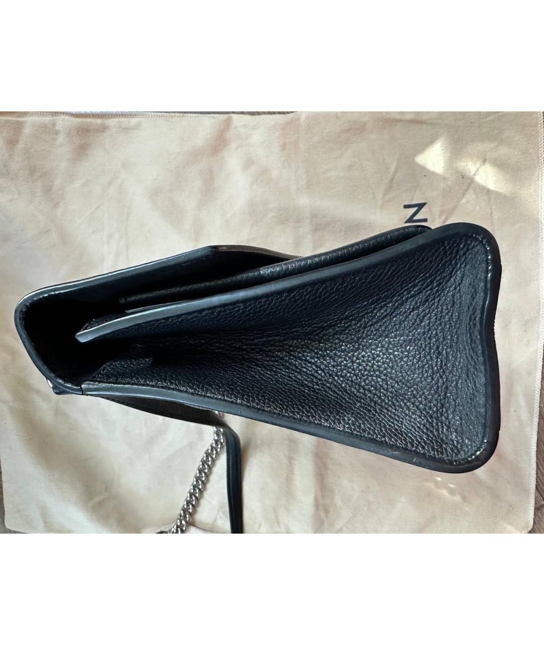 LOUIS VUITTON Черная кожаная сумка через плечо, фото 5